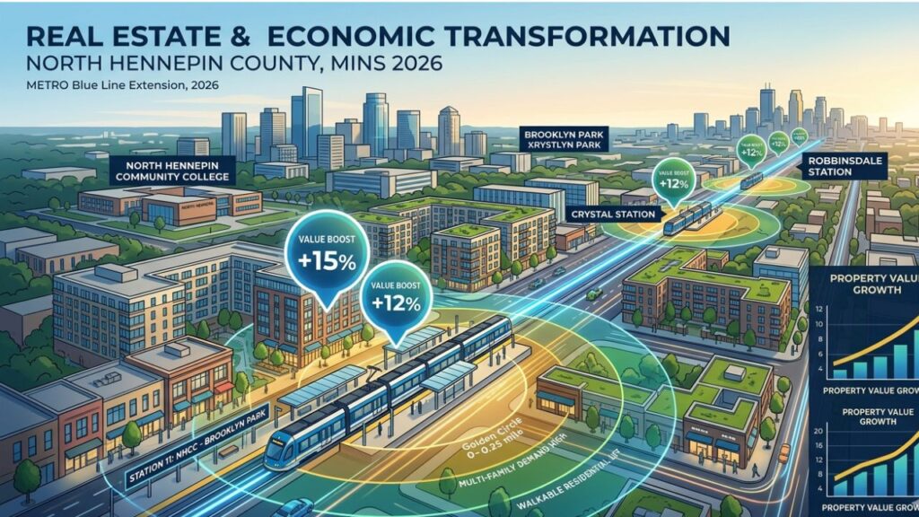 How the Blue Line Extension is Changing Property Values in North Hennepin County MN.